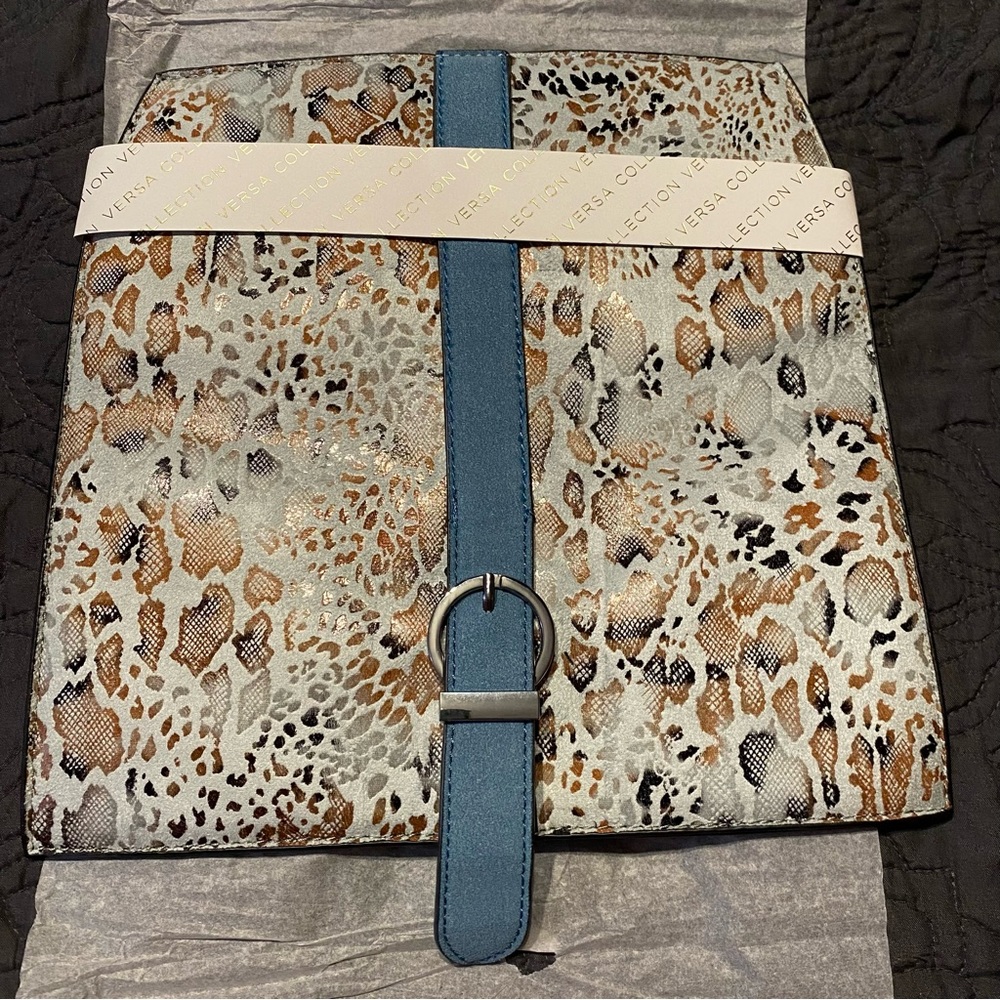 Magnolia and Vine Versa Purse Flap (V0221) Blue Snakeskin Spot Pattern